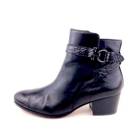 Coach Women's Black Leather Paulina Booties 6.5 - Picture 1 of 14